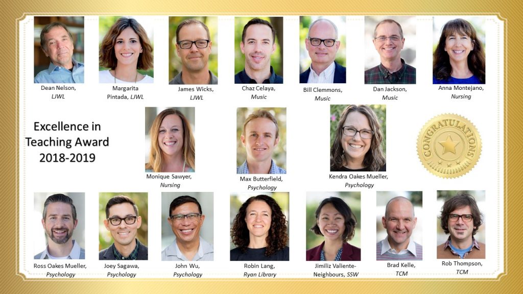 Excellence in Teaching Award, 2018-2019, Slide B